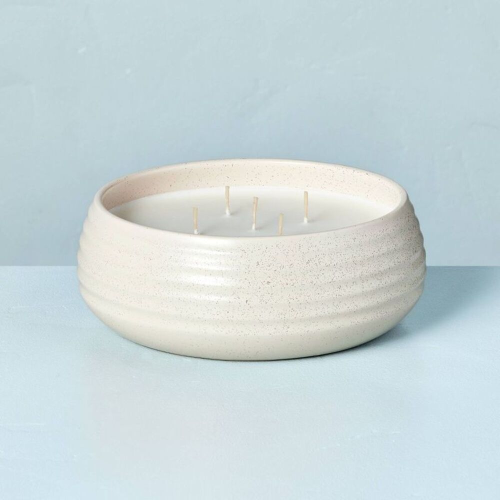 Elegant Cream Ceramic Candle Bowl